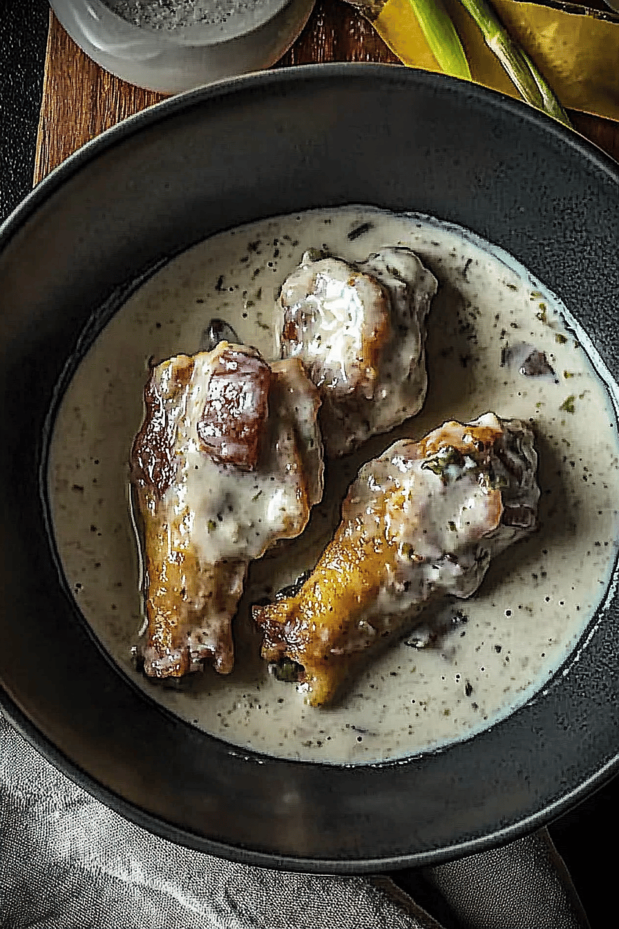 Jamoncitos De Pollo Con Salsa Cremosa