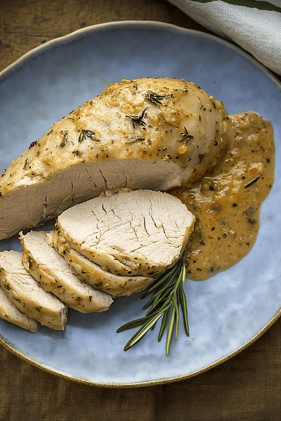 Solomillo De Pavo Con Salsa De Mostaza Y Romero